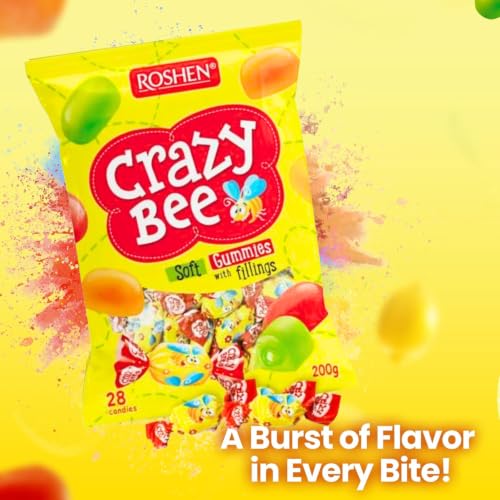 Caramelos Roshen Crazy Bee Jelly 7.01 oz sabor fruta miniatura 3