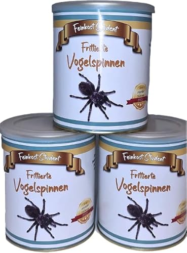 3er Set Frittierte Vogelspinnen aus der Dose, Scherzarktikel, Lustige Geschenkidee, Party-Brüller, Spaßgeschenk, Halloween, Geburtstagsgeschenk
