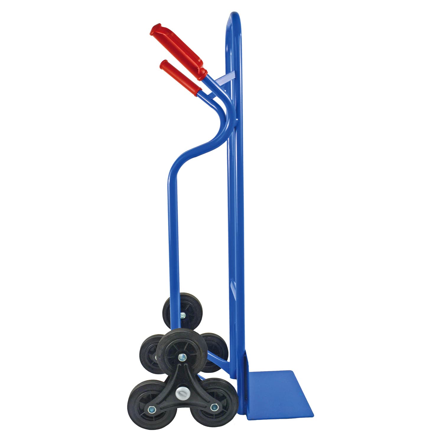 Trestles Profi Sackkarre 250kg Treppensteiger Sackkarre Vollgummireifen Sackkarren Transportkarre Treppensackkarre Treppenkarre S04HS blau | Stabiler Stahlrahmen | große Schaufel | Sicherheitsgriffe
