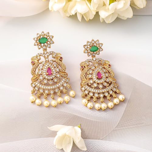Image of Rubans American Diamond Zirconia Necklace Set Traditional Stylish Jewellery Gift for Women & Girls