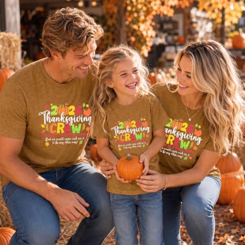 FAYALEQ 2026 Family Thanksgiving Shirts Thanksgiving Crew Matching Shirt - image 3