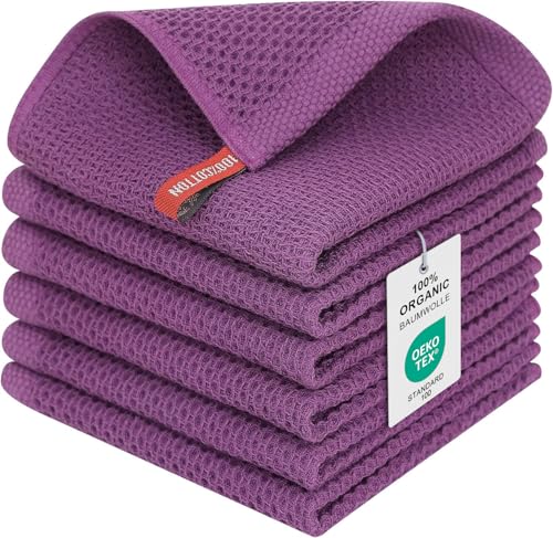 Moosfor Geschirrtücher 100% Baumwolle, 6er Set 30 x 30 cm, Weiche...