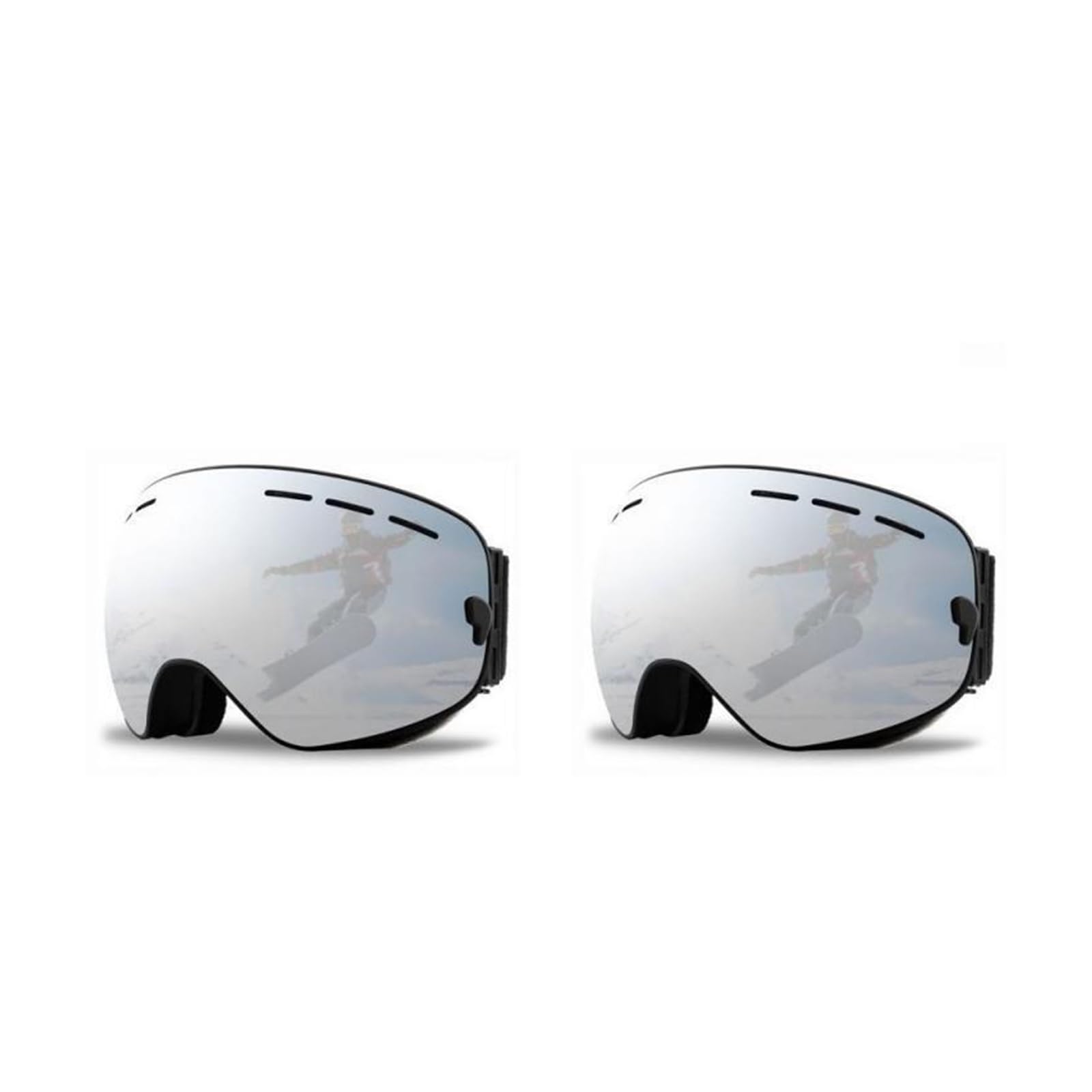 Gafas de esquí 1/2/3P Gafas de esquí duraderas - Gafas de montañismo de arena Gafas - Gafas de esquí antiniebla - Gafas de radiación - Gafas de viento para exteriores (Color: 12 2 piezas) (10 2 p