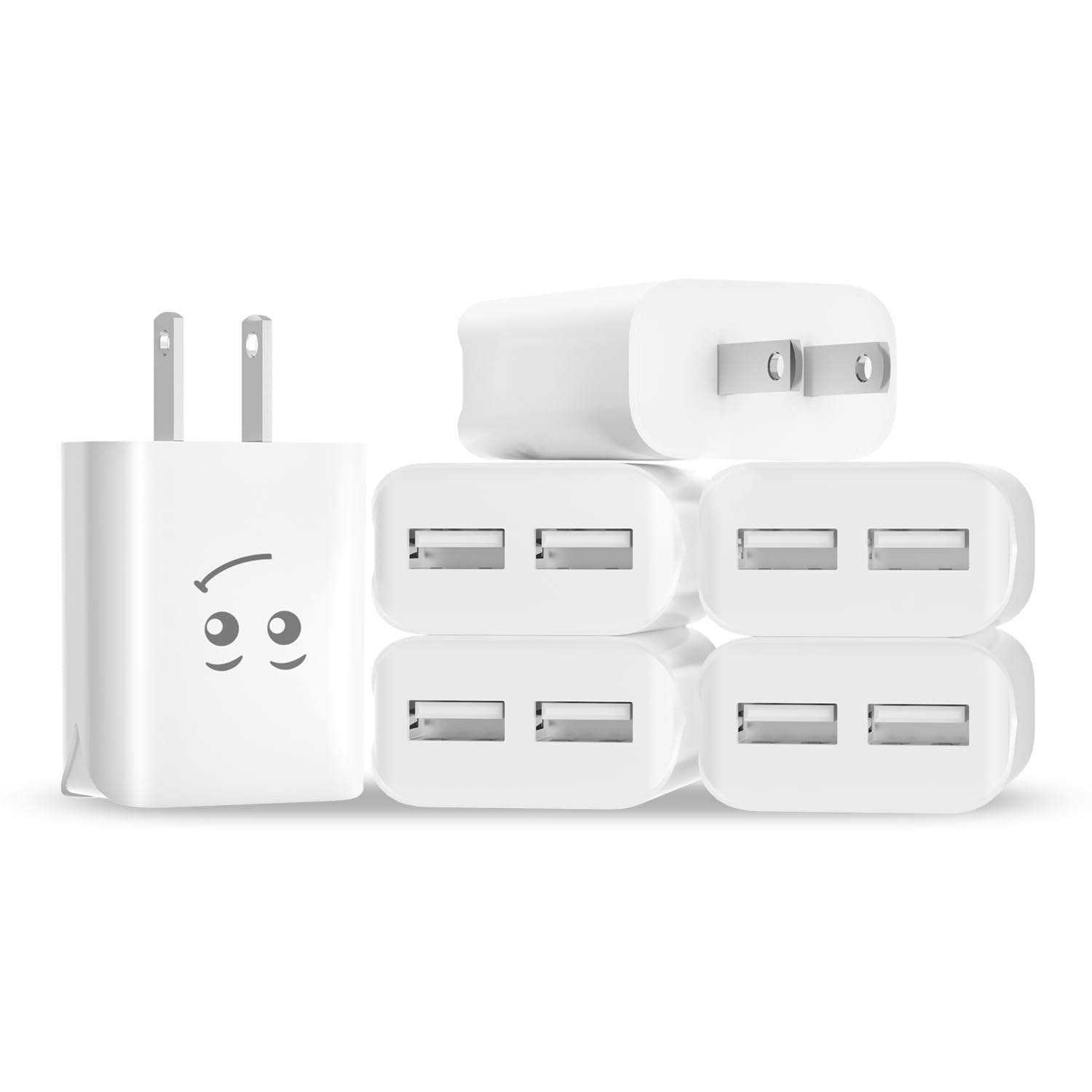 USB Wall Charger, Dual Ports 5V/2A iPhone Charger Block, Pack USB Plug  Charging Power Adapter Compatible for iPhone 14/13/12/SE/11Pro Max/XS/XR/8