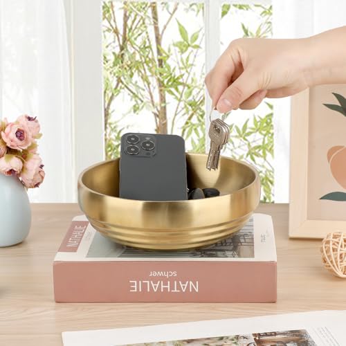 Cuenco de acero inoxidable para llaves de casa y auriculares inalámbricos 5