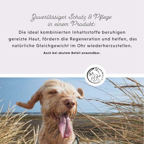 Ohrmilben Hund Akut hochwirksames Sofortmittel - Ohrmilbenöl gegen Juckreiz bei Ohrmilben und Grasmilben Hund - Ohrentropfen für Hunde mit Aloe Vera und Eukalyptusöl - Ohrentropfen Hund Entzündung