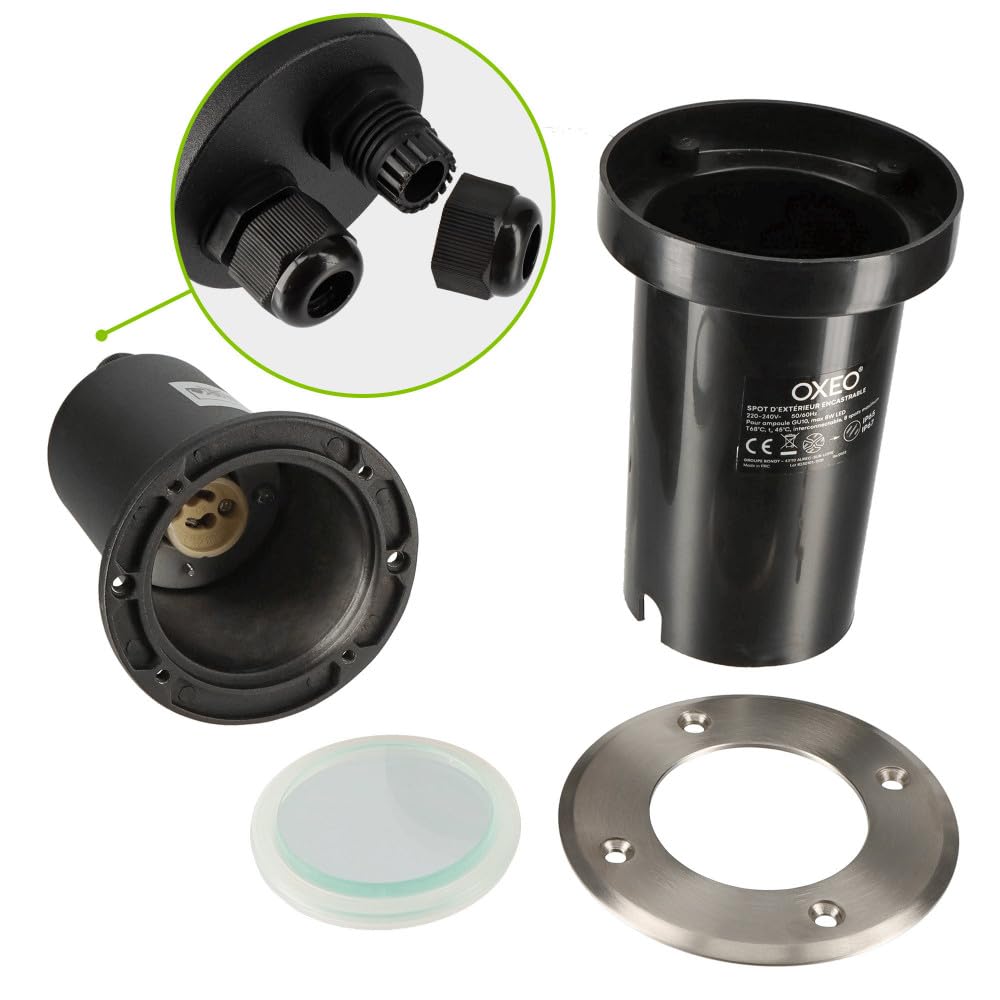 Spots encastrables X6 - Extérieur - Couvercle inox - Pour Ampoule LED GU10 - Etanche IP67 - Spot terrasse - Éclairage jardin