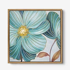 signwin Framed Canvas Wall Art Abstract Blue Flower...