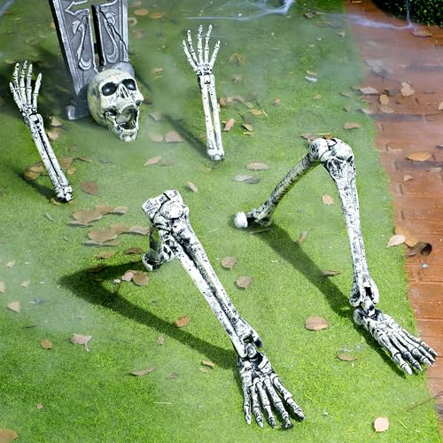 JOYIN 5 Pcs Halloween Skeleton Decorations Outdoor, Life Size Skeleton Yard Stakes, Groundbreaker Skulls Decor for Graveyard Yard Lawn Garden Ground Party Supplies by JOYIN - Image 7