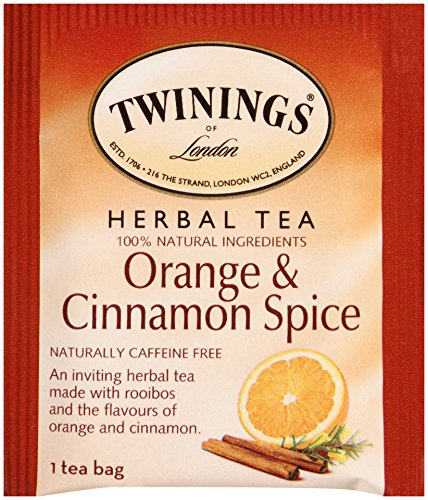 Twinings Orange & Cinnamon Spice Individually Wrapped Herbal Tea Bags, 20 Count Pack Of 6, Naturally Caffeine Free #TOP2