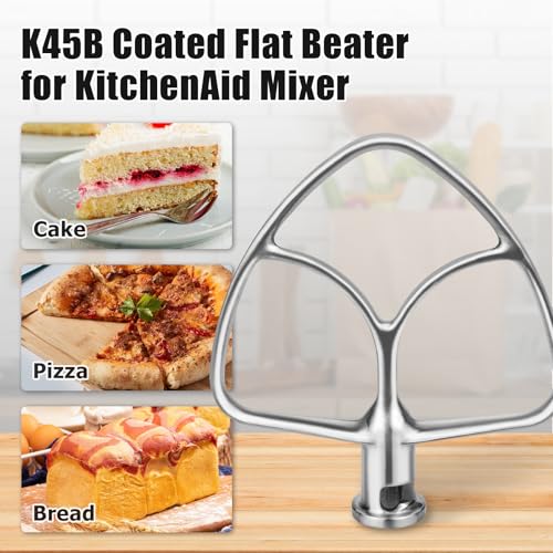 Image of Stainless Steel K45B Coated Flat Beater for KitchenAid 4.5-5 Qt Mixer Paddle Attachment Flat Beater Fits Stand Mixer Bowls For KitchenAid 4.5-5 Quart Bowls, Kitchenaid Paddle Attachment