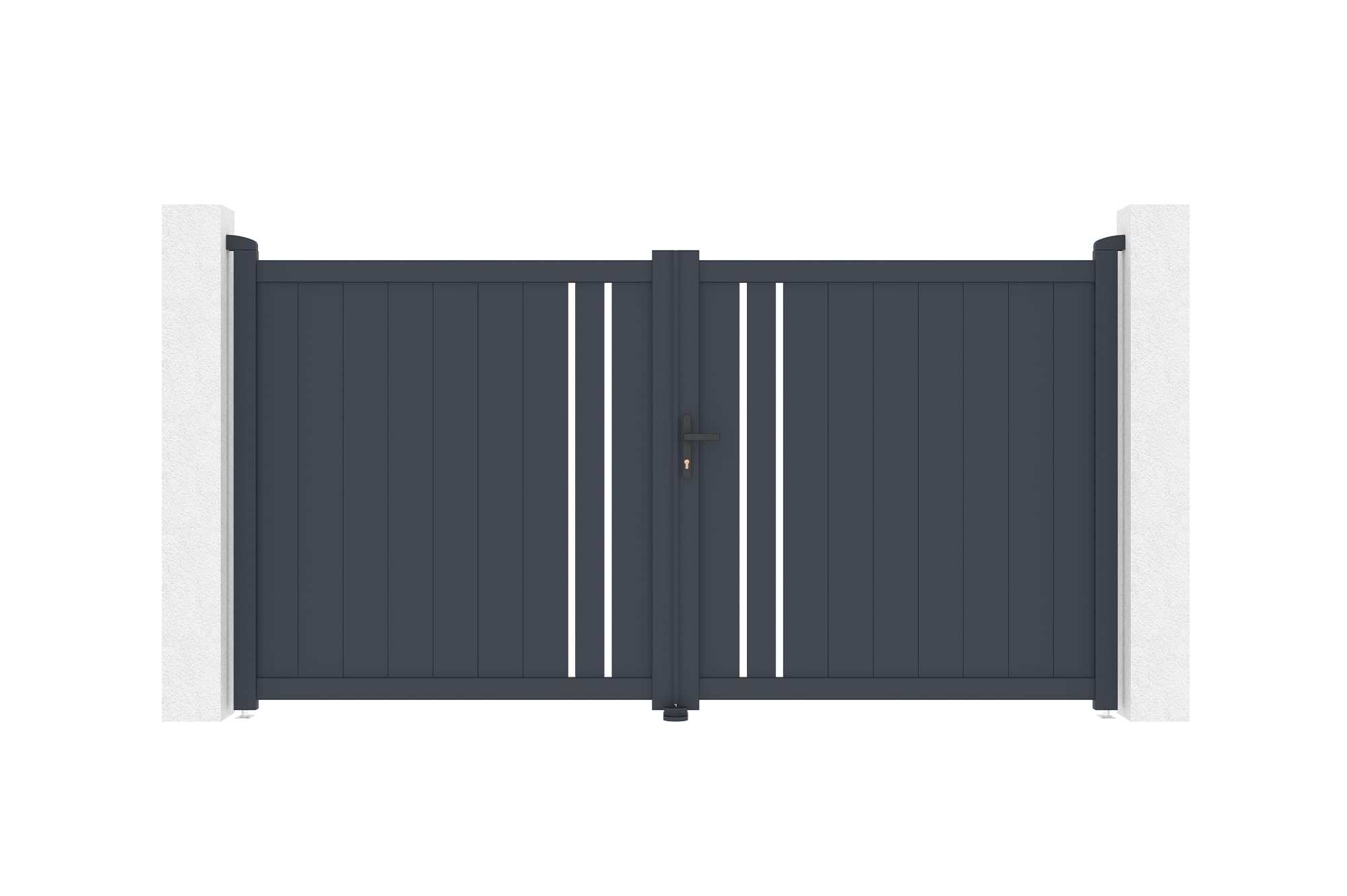 Casanoov Portail battant 3m GIONA H.160cm aluminium gris