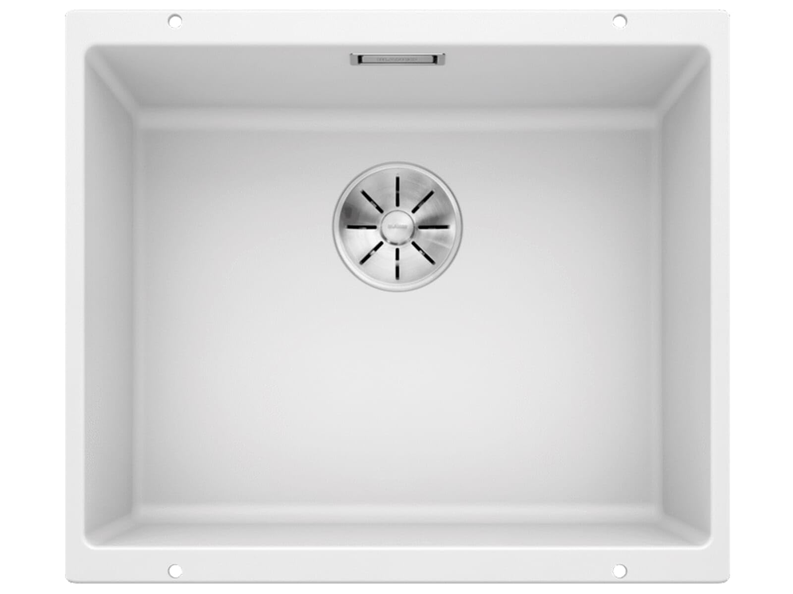 BLANCO SUBLINE 500-U | SILGRANIT Sink in White | Installation Type: undermount Installation | for 60 cm Wide Base cabinets | One Cut-Out and only one Installation | [53x46x20.2 cm]