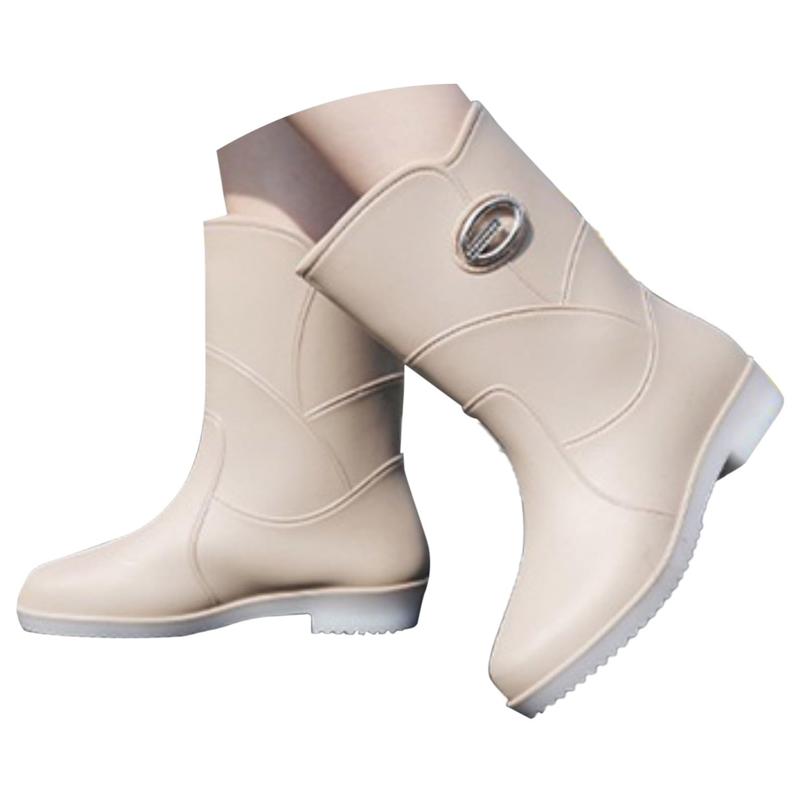 Stivali da Pioggia da Donna Antiscivolo in Silicone A metà Polpaccio Scarpe da Lavoro per Escursioni All'Aperto Campeggio Spiaggia Passeggiate Comfort per Tutte Le Stagioni