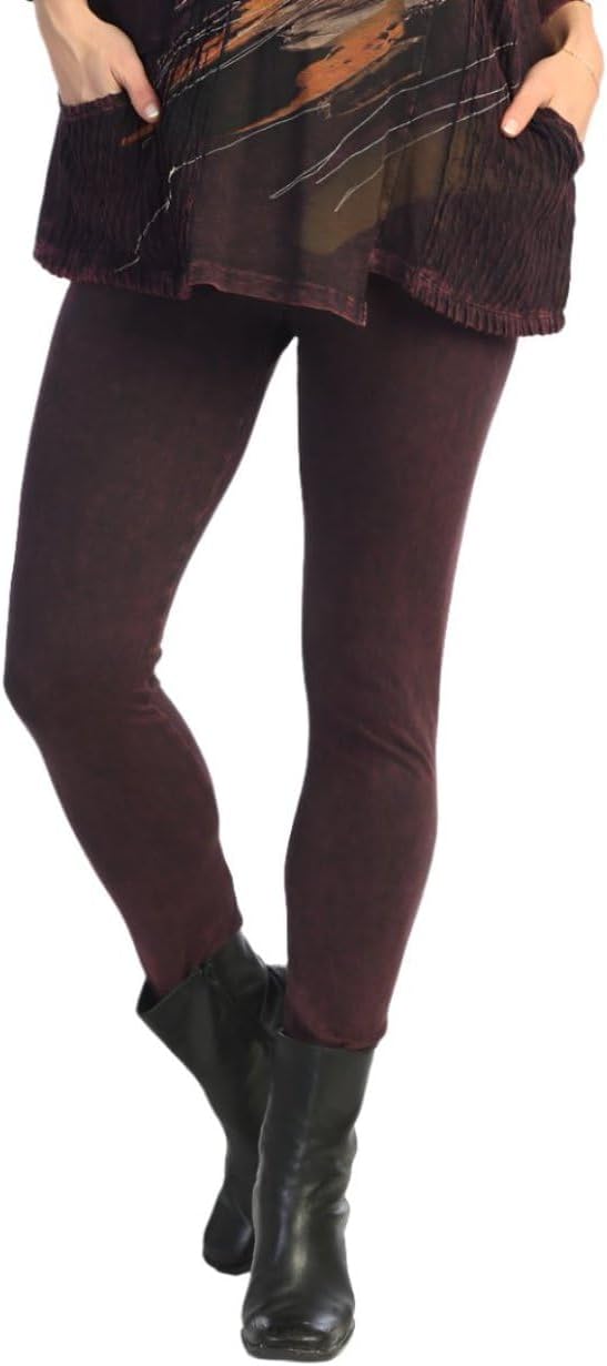 Jess & Jane Women's Mineral Washed Cotton Legging Pants