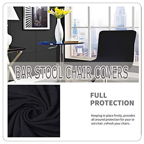 Deisy Dee Stretch Chair Cover Slipcovers For Low Short Back Chair Bar Stool Chair C114 (Black) #TOP2