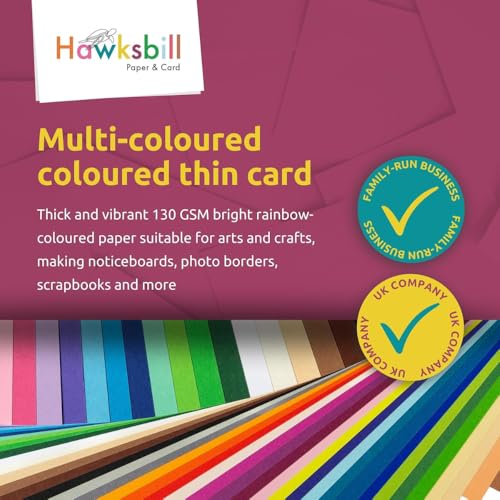 Hawksbill 130GSM A3 Coloured Paper Assorted 50 Pack for Origami Printing Art Craft DIY & Office Use, Multicolor - Image 3