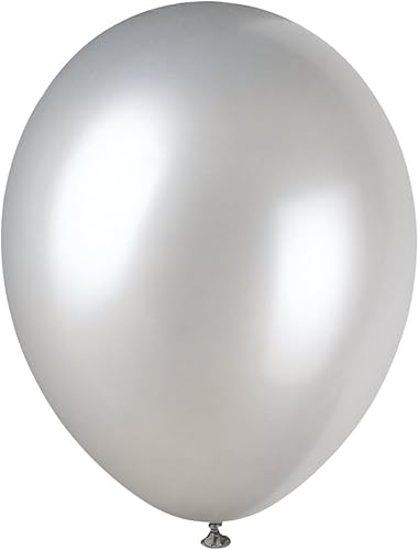 Unique Party - 80067 - Paquet de 8 Ballons Nacrés en Latex - 30 cm - Argent