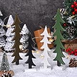 Wooden Christmas Tree Decor Set, 4pcs Mini Christmas Trees for Table Centerpiece, Rustic Wood Christmas Decor for Holiday Shelf, Tiered Tray, Farmhouse Indoor Decorations (4pcs)