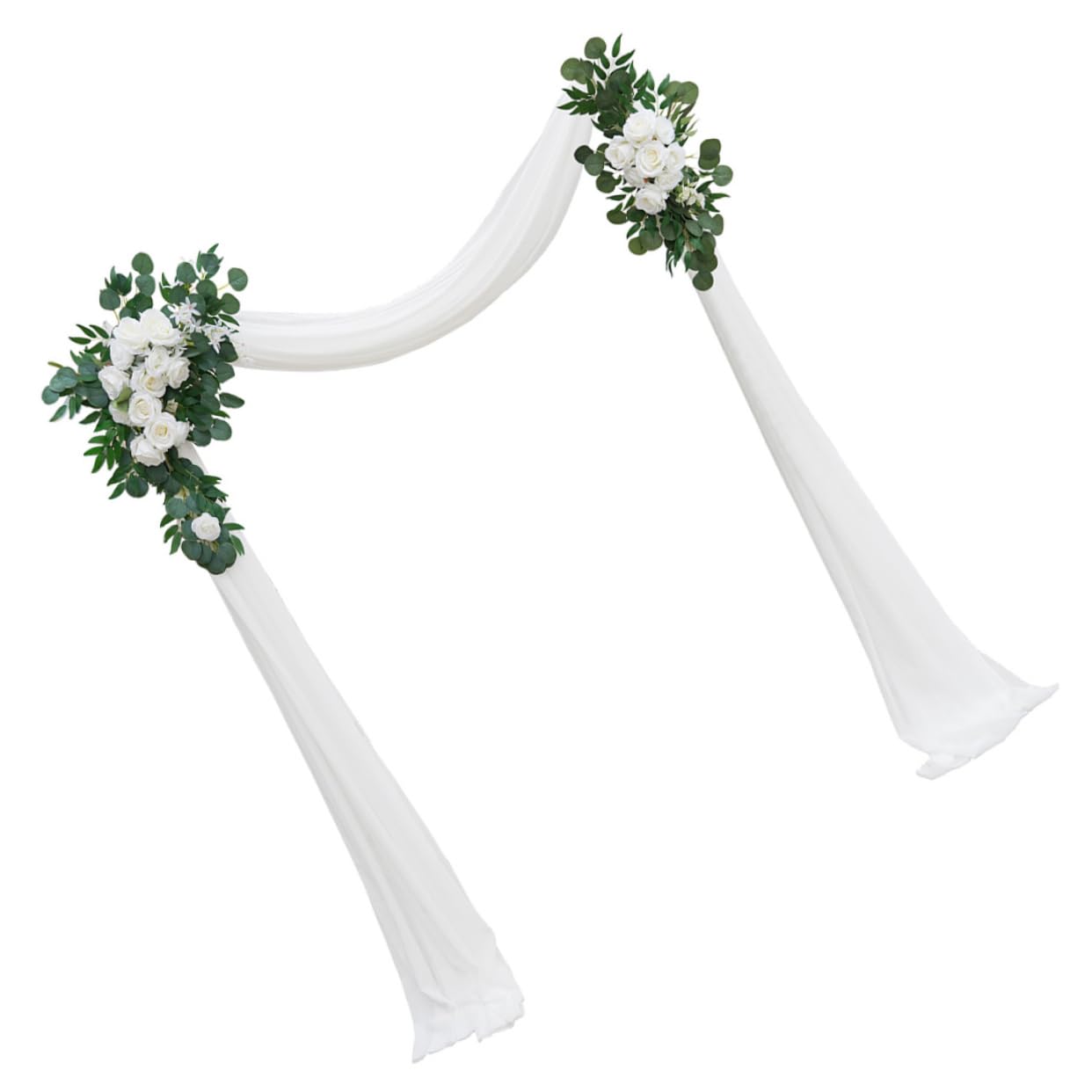 1satz Künstliche Hochzeitsbogen Blumen Dekoration Teiliges Mit Weißer Schleier Und Blumen Für Hochzeitszeremonie Wiederverwendbar Und Langlebig Für Innen Und Außenanlässe