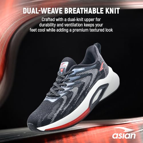 Image of ASIAN Powerplay-31 Men's Running Shoes | Wave-Tech Knit Upper with AeroFlow Side Panels | EVA Midsole | Fish-Scale Yarn | Stylish Athletic Sneakers