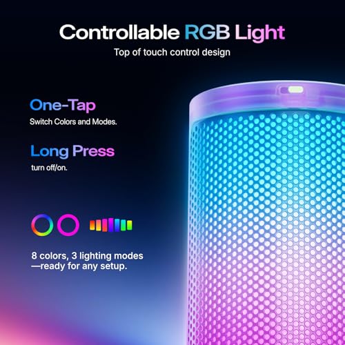 Image of MAONO USB Gaming Microphone for PC, Noise Cancellation Condenser Mic with RGB, Mute, Gain, Computer Desk Mic for Streaming, Podcast, Chat, Twitch, YouTube, Discord, PS5, PS4, GamerWave DGM20 Purple
