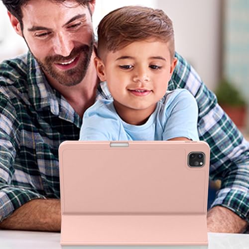Image of ZryXal New iPad Pro 13 Inch Case (M5) 2025 / (M4) 2024 with Pencil Holder, Smart iPad Case [Support Pencil Pro and Pencil (USB-C)], Support Touch ID and Auto Wake /Sleep (Rose Gold)