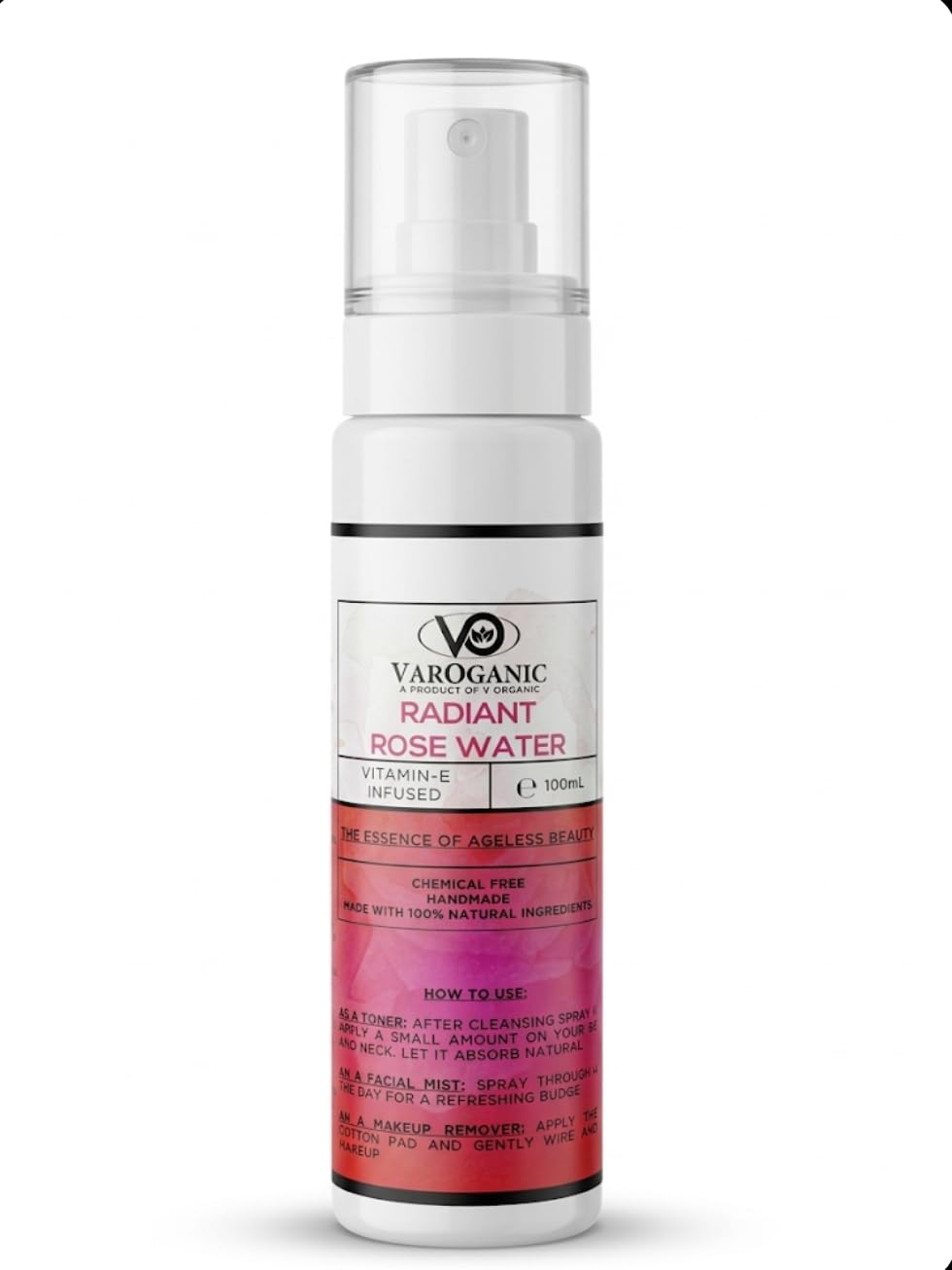Varoganic Radiant Rose Water || chemical free extract from rose leave home made Product-image-13