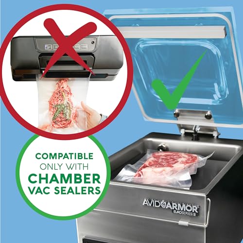 Image of Avid Armor Chamber Vacuum Sealer Bags - 6x8 inch - 250 Pack - Heavy Duty Commercial Grade, BPA-Free Pouches for Sous Vide, Food Preservation, Meat Storage, Freezing, and Long-Term Storage