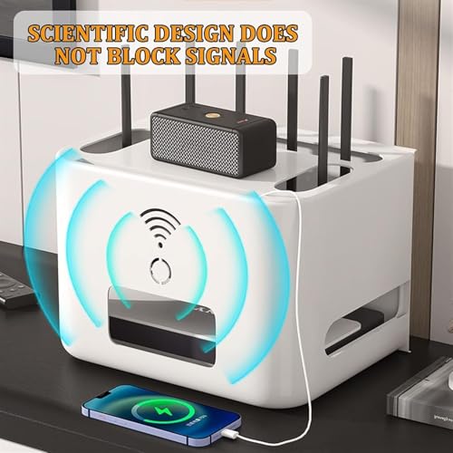 Support flottant routeur et cache-câble pour gestion de bureau