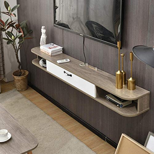 Schwimmendes Regal Schwimmendes Regal Wand-TV-Regal TV-Ständer TV-Konsolen-Komponentenregal Medienkonsole Kabelboxen Spielekonsolen TV-Schrank