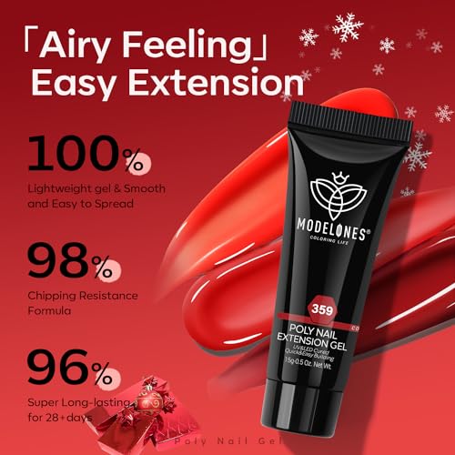Image of modelones Poly Nail Gel Set 6 Colors Popular Red Collection Bright Wine