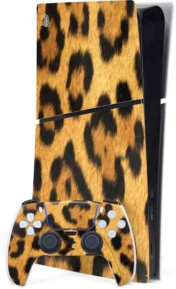 Skinit Decal Gaming Skin Compatible with PS5 Slim Digital Edition Bundle - Leopard Design