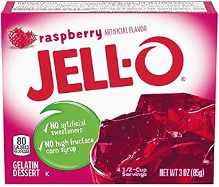 Jell-O Gelatin Dessert, Raspberry, 3Ounce Boxes (Pack of 6)