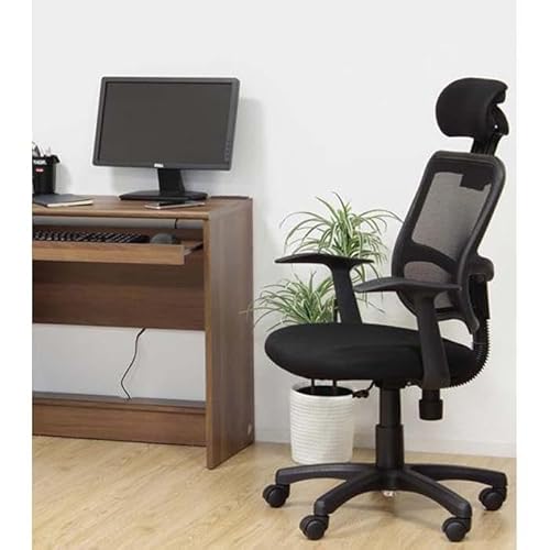 メッシュハイバックチェア肘付 黒