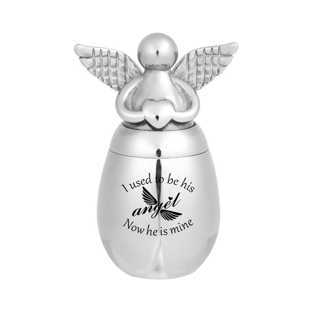 Your Wings were Ready, But My Heart was Not - Small Keepsake Urns for Human/Pet Ashes, Mini Cremation Urns for Ashes Stainless Steel Memorial Ashes Holder (Urn-02)