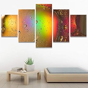 SIGNWIN 5 Panel Canvas Wall Art Abstract Closeup...
