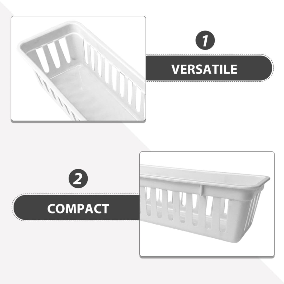 Alipis Organiseur de Crayons en Plastique Blanc, Design Rectangulaire Simple Ventilation, Lot de 12 Paniers Multifonctions pour Bureau et Salle de Classe