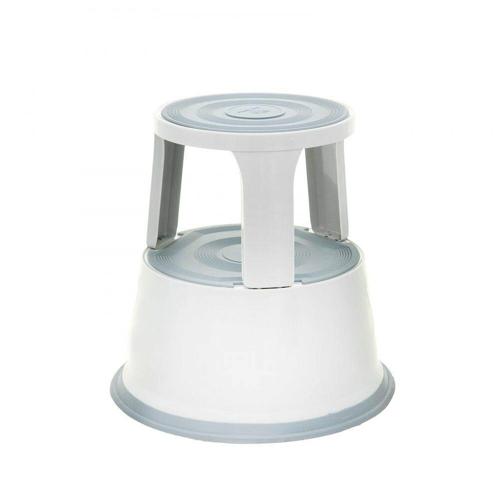 Heavy Duty Metal SUPASTEP Kick Step Stool (Grey White)