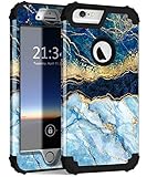 Hocase iPhone 6s Plus Case, iPhone 6 Plus Case, Heavy Duty Shockproof Protection Hard Plastic+Silicone Rubber Protective Case for iPhone 6 Plus/6s Plus w/ 5.5' Display - Blue Marble