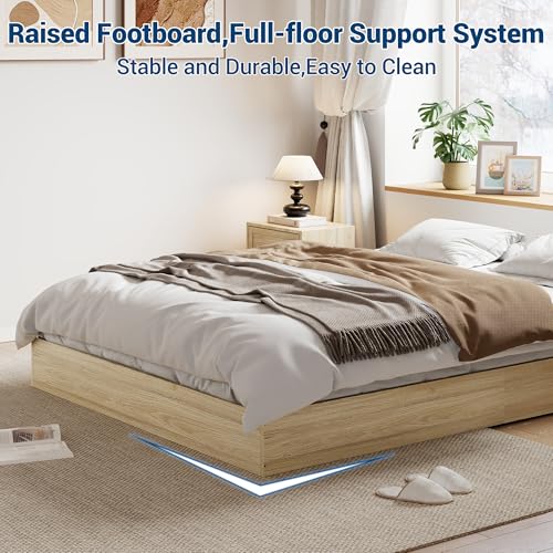 Image of GarveeHome Twin Size Wood Platform Bed Frame, Wooden Bed Frame No Headboard, Wood Slat Support, No Box Spring Needed, Easy Assembly