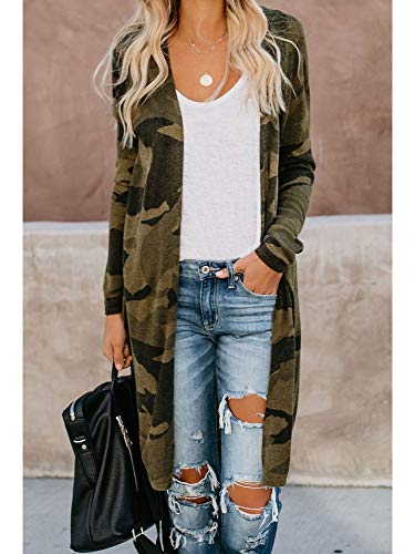 Image of Womens Leopard Print Cardigan Lightweight Long Sleeve Open Front Fall Cardigans S-XXL