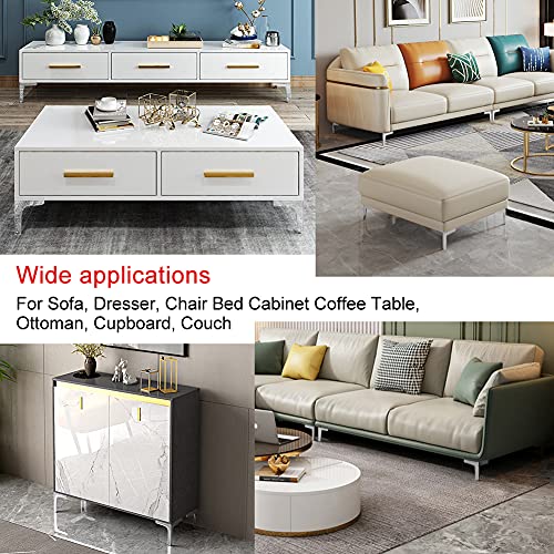 Gosche Metal Furniture Legs 6 Inch, Chrome Polished Silver Sofa Legs Set Of 4, Modern Style Replacement Triangle Legs For Dresser Chair Bed Cabinet Cupboard Diy Replacement Couch Feet #TOP7