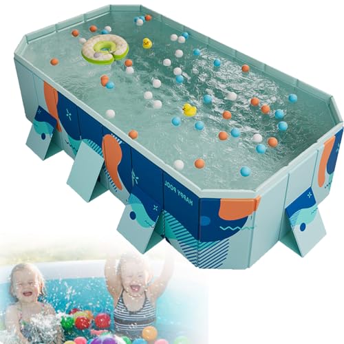 CGLYYDS Piscina Pieghevole | Piscina Portatile per Cortile | Piscina Fuori Terra Pieghevole,Piscina per Bambini Non Gonfiabile,Piscina in PVC Resistente per Interni ed Esterni,300cm/118.11in