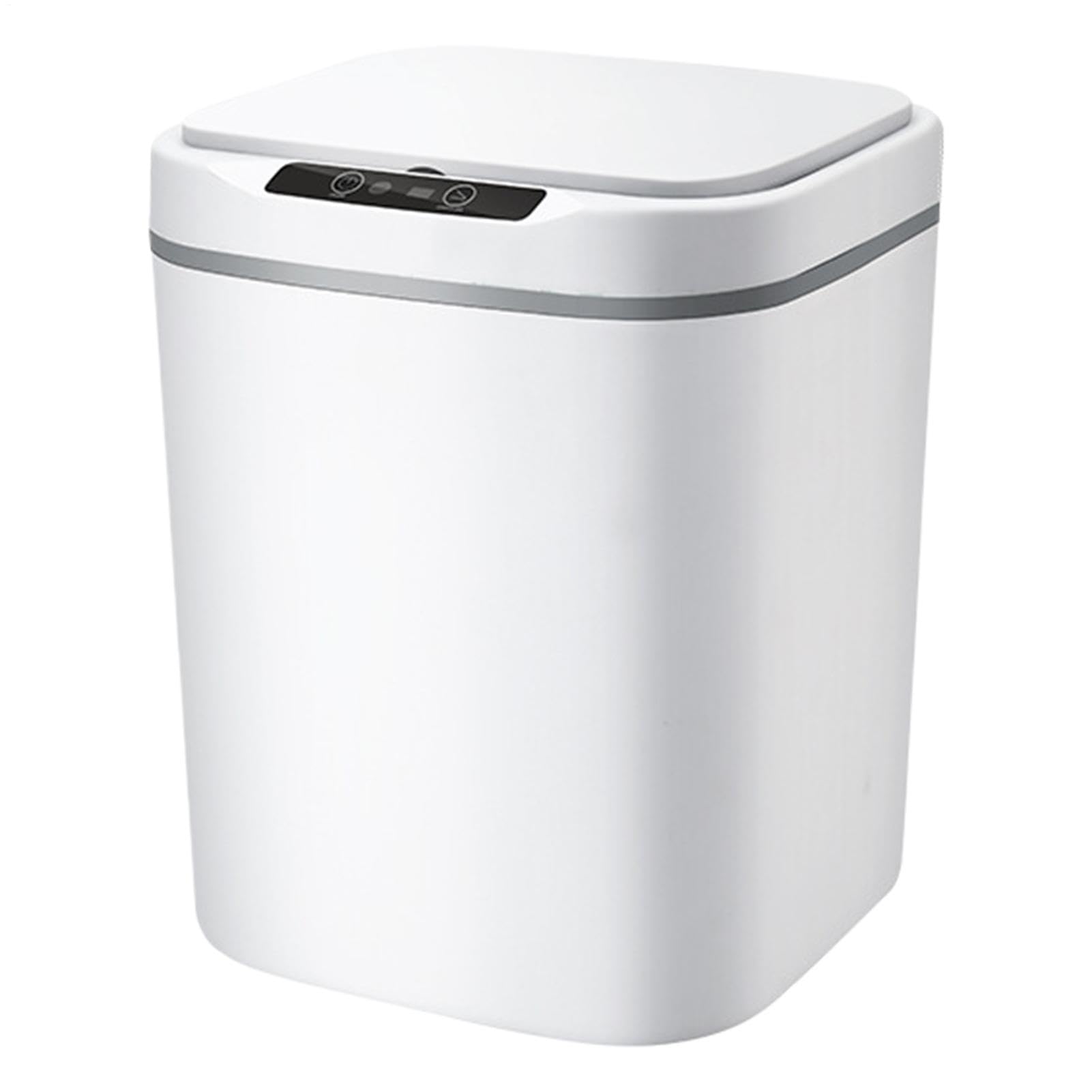 Cubo de basura con sensor, basura sin contacto | Papelera rectangular sin contacto | Papelera de cocina 15L, basura inteligente para salón, baño, dormitorio, oficina, cocina