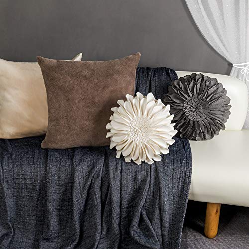 Jwh JW-3DROUNDFLOWER-CI-SWHITE 3D Flower Throw Pillow Covers Decorative Aesthetic Sunflower Accent Pillow Cases Handmade Pillowcase Round Cushion For Car Bedroom Bed Couch Chair thumb #7