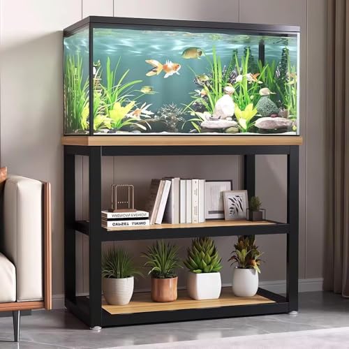 EastEamily 水槽台 水槽スタンド 3段 幅65cm×奥行35cm×高さ70.5cm シンク置き台 耐荷重 水槽棚 収納ラック おしゃれ 組立式 リビングルーム リビングルーム 書斎 ホテル レストランに最適 (ブラック)