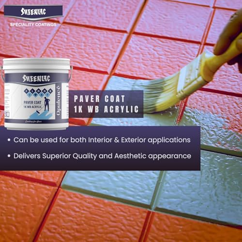 Image of SHEENLAC Floor Paver Coat Paint, Multi-Color Paver Coat Paint Durable, Weather-Resistant Outdoor Concrete & Stone Coating for Patios. (WB ACR TERRACOTTA)