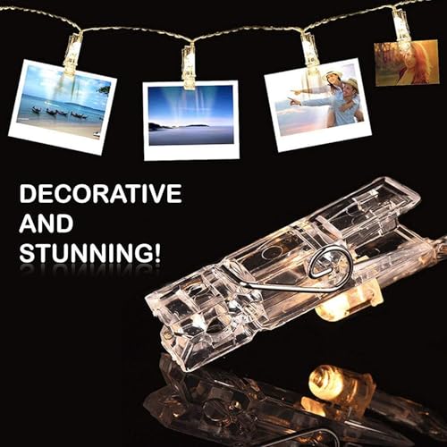 LiyuanQ 40 LED Photo Clip String Lights with Remote, 8 Modes Indoor Fairy String Lights fo - image 7