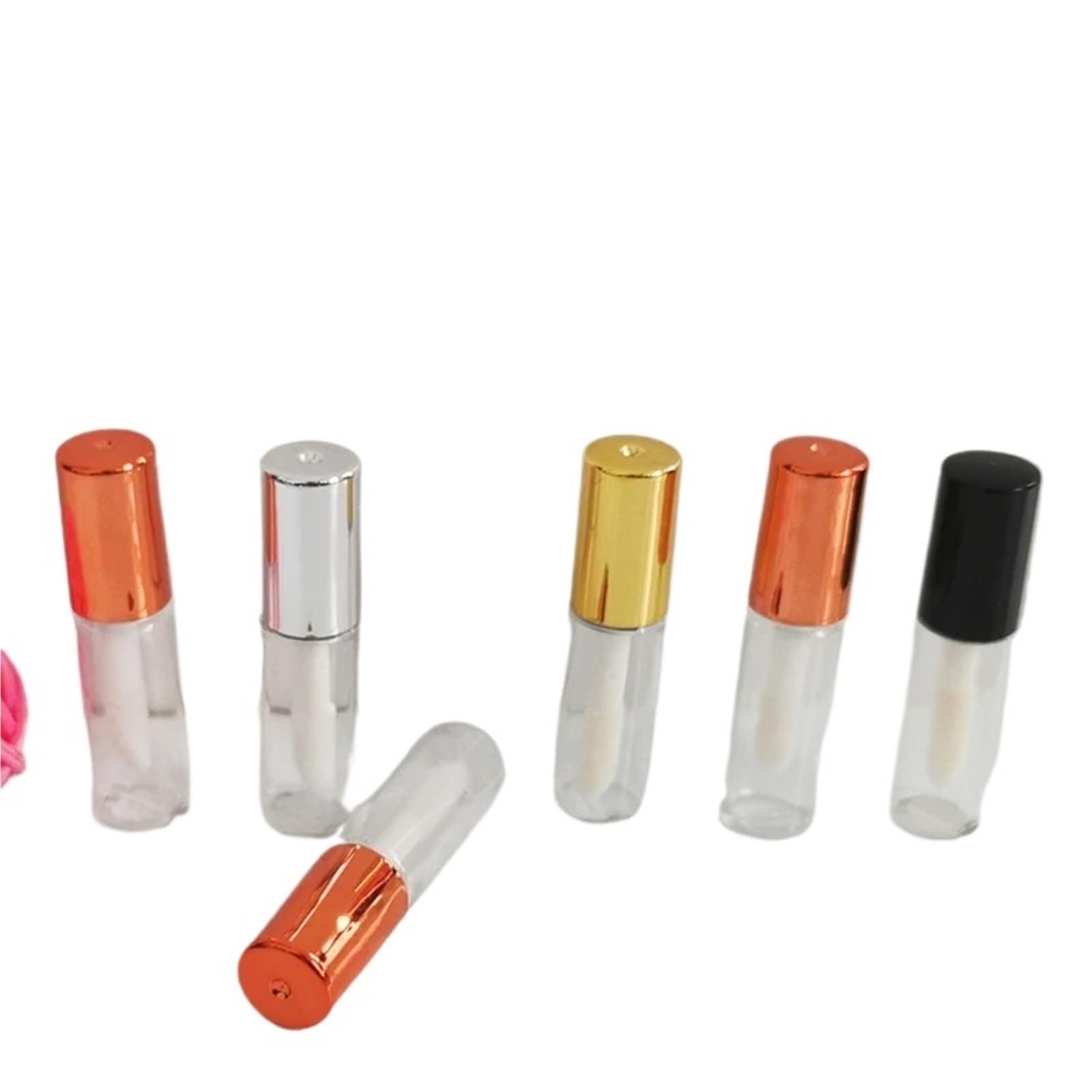 GIUPLOKID Empty Lip Balm Container, Empty Lipstick Tubes 100pcs 1.2ml Multicolor .1x4.3 cm(Gold)